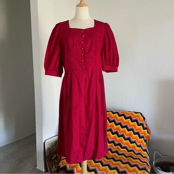 Vintage Salzburger Trachtenecht Floral Dirndl Midi Dress - Picture 3 of 12